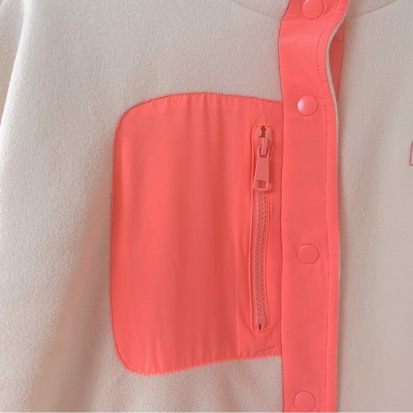 bebe Sport Polar Fleece Snap Cream Pink Jacket Sz M - Picture 8 of 15